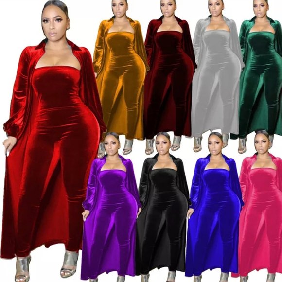 Two Piece Velvet Set - Picture 1 of 4